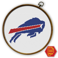 Buffalo Bills logo counted cross stitch pattern